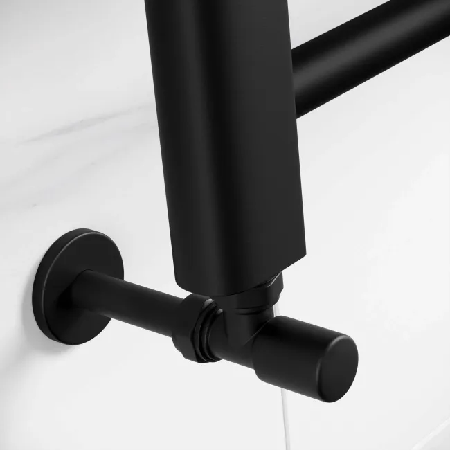 Barcelona Matt Black Straight Heated Towel Rail 1400x600mm