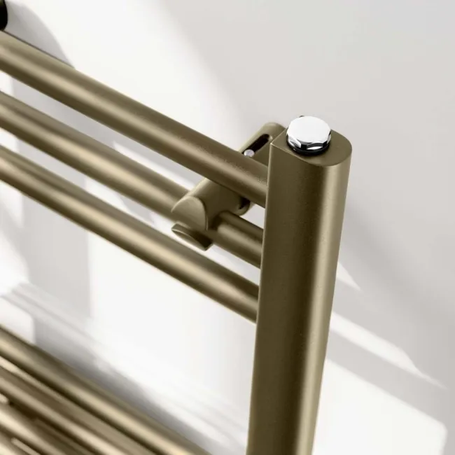 Barcelona Antique Gold Straight Heated Towel Rail 650x400mm