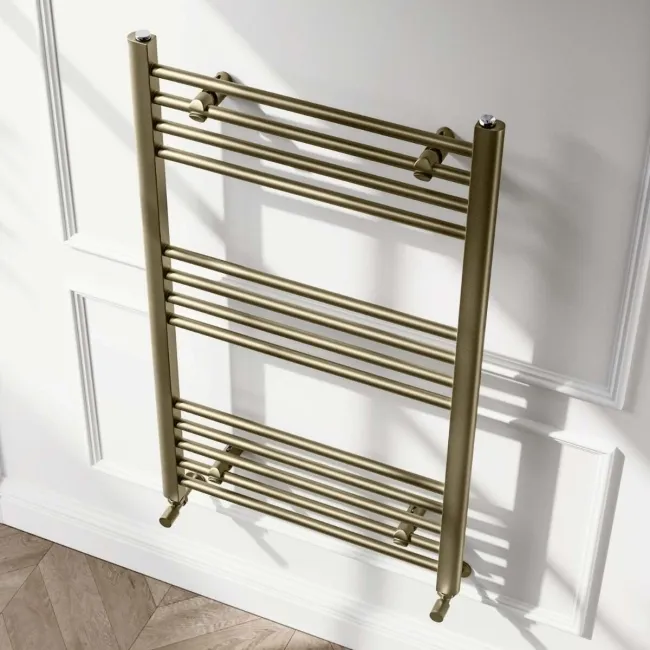 Barcelona Antique Gold Straight Heated Towel Rail 1000x600mm