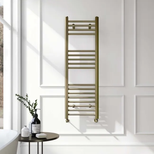 Barcelona Antique Gold Straight Heated Towel Rail 1200x400mm