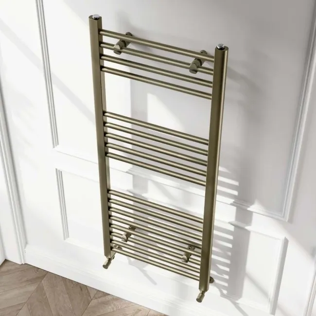 Barcelona Antique Gold Straight Heated Towel Rail 1200x500mm