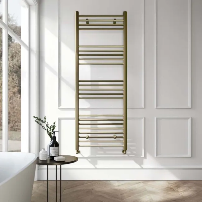 Barcelona Antique Gold Straight Heated Towel Rail 1600x600mm
