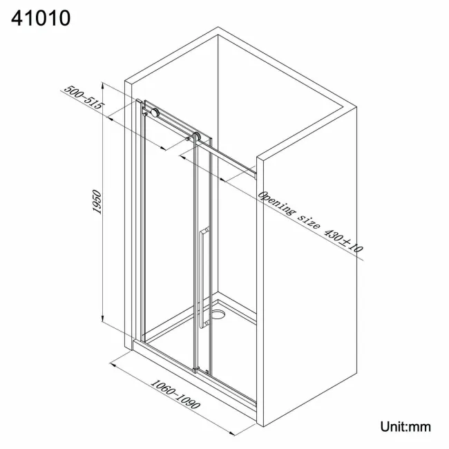 Oslo Premium Easy Clean 8mm Sliding Shower Door 1100mm