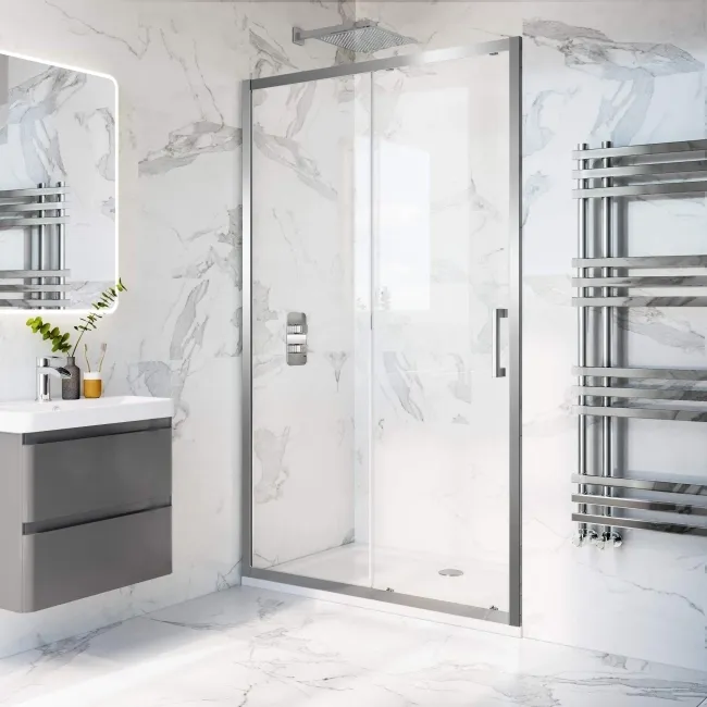 Hamburg Easy Clean 8mm Sliding Shower Door 1200mm - Easy Fix Feature