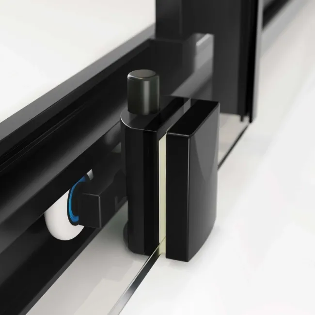 Hamburg Matt Black Easy Clean 8mm Sliding Shower Door 1000mm - Easy Fix Feature
