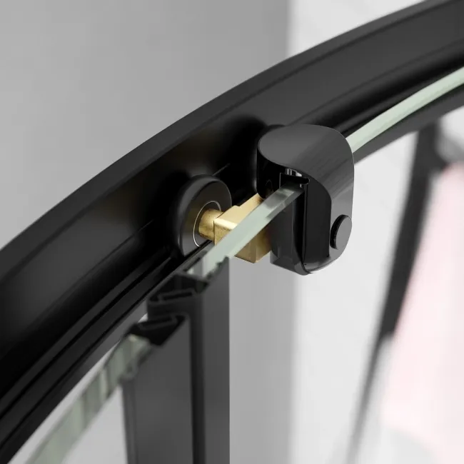 London Matt Black 6mm Offset Quadrant Shower Enclosure 1200x900mm