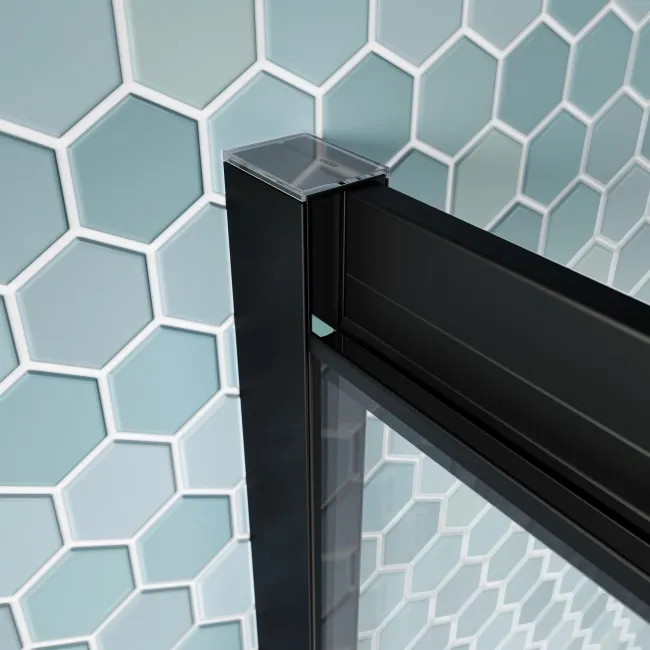 London Matt Black 6mm Corner Entry Shower Enclosure 800x800mm
