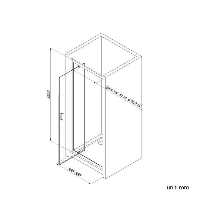 London Brushed Brass 6mm Pivot Shower Door 1000mm