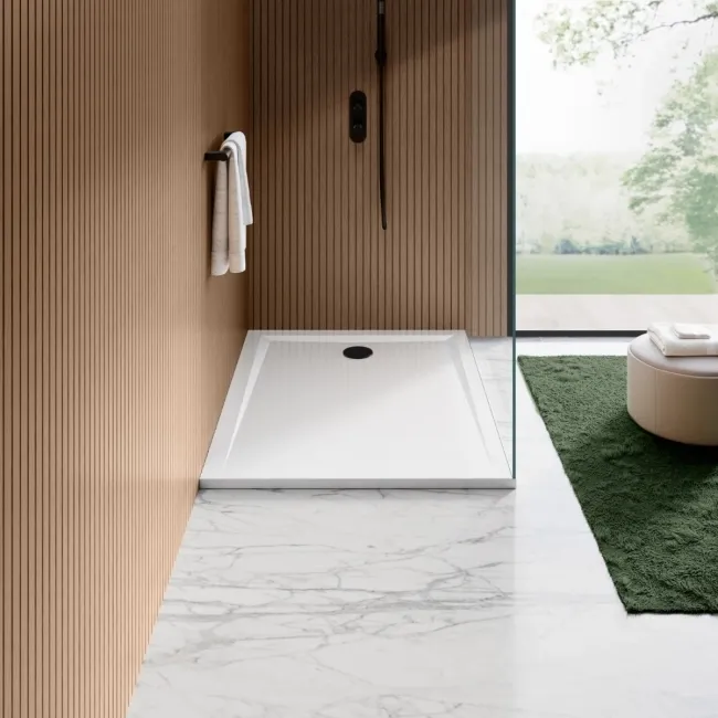 Sydney Low Profile Rectangular Gloss White Stone Shower Tray 1200x700mm