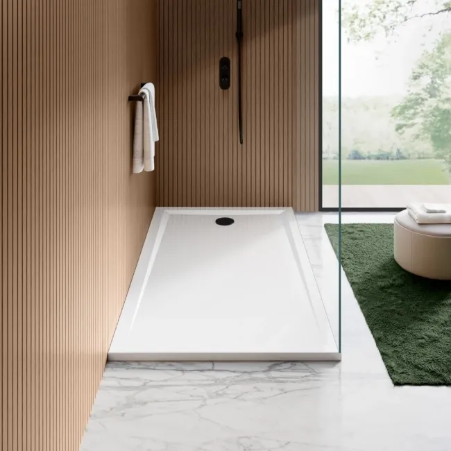Sydney Low Profile Rectangular Gloss White Stone Shower Tray 1700x900mm