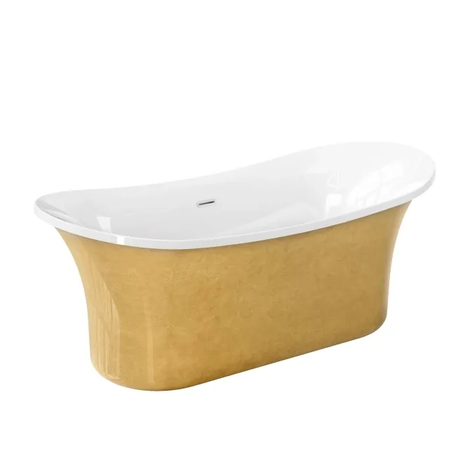 Trafalgar Gold Effect 1700mm Freestanding Roll Top Slipper Bath