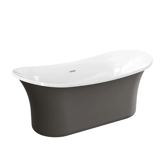 Trafalgar Graphite Grey 1700mm Freestanding Roll Top Slipper Bath
