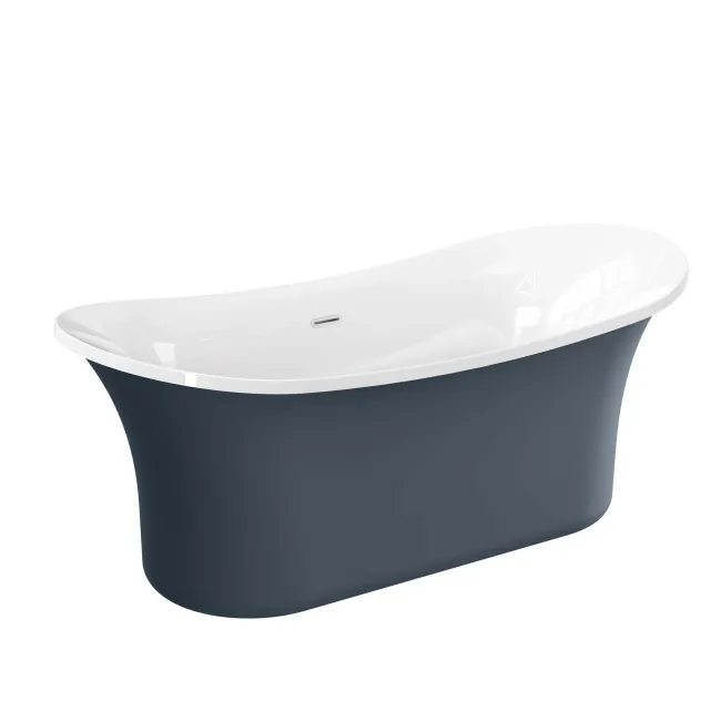 Trafalgar Inky Blue 1700mm Freestanding Roll Top Slipper Bath