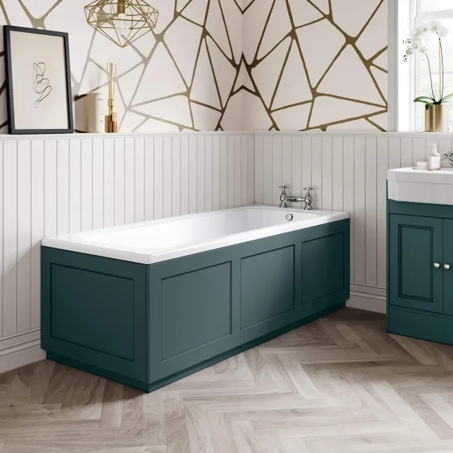 Traditional Mystic Green Wooden Bath Front Panel 1700mm