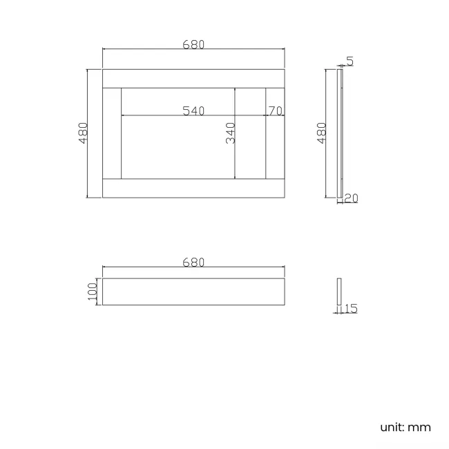 Traditional Linen White Wooden Bath End Panel 680mm