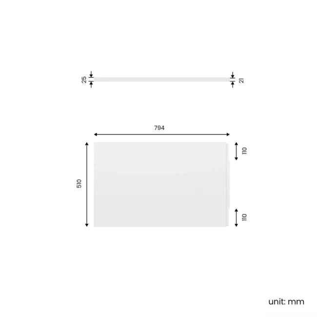 800 Super Strength Reinforced Acrylic Straight Bath End Panel