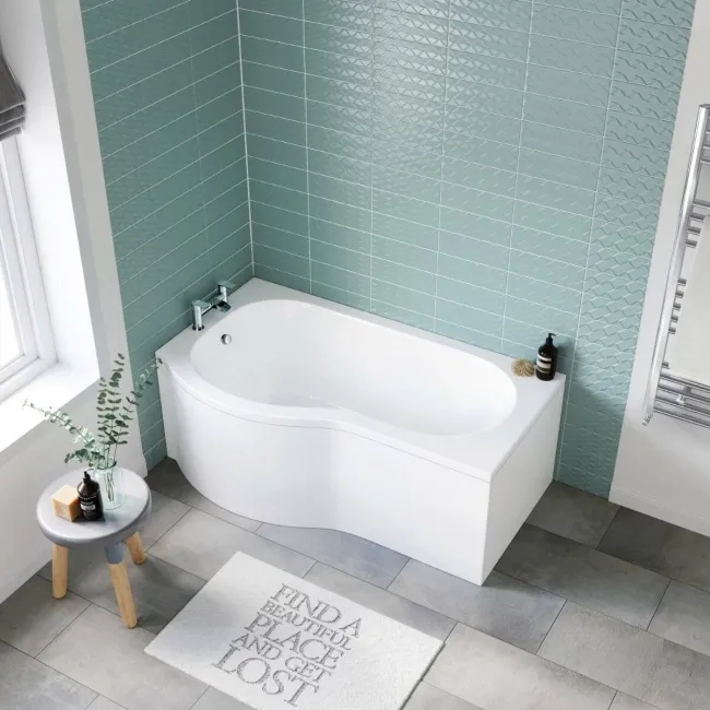 1600 Super Strength Reinforced Acrylic P Shaped Bath Front Panel
