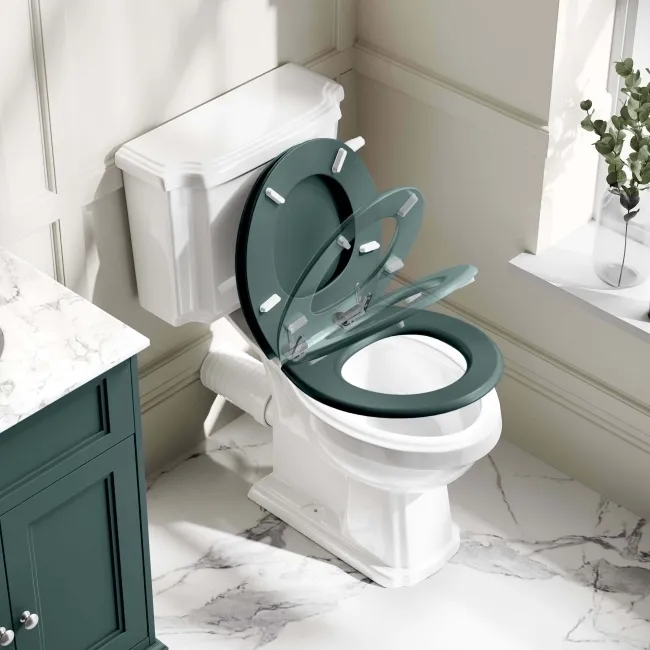Hudson Traditional Midnight Green Wooden Soft Close Toilet Seat