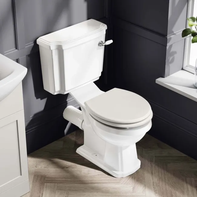 Hudson Traditional Cotton White Wooden Soft Close Seat