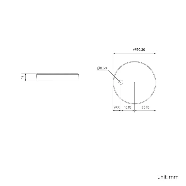 Matt Black Toilet Seat Round Hinge Cover Caps 50.3mm