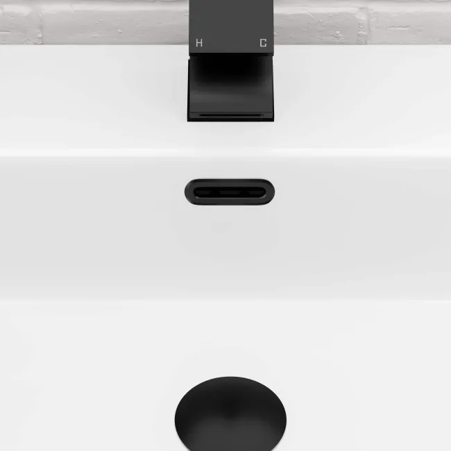 Matt Black Oval Basin Overflow Ring