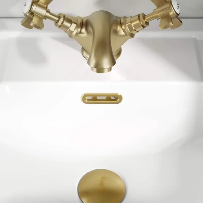 Brushed Brass Oval Basin Overflow Ring