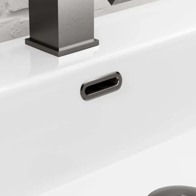 Gunmetal Grey Oval Basin Overflow Ring