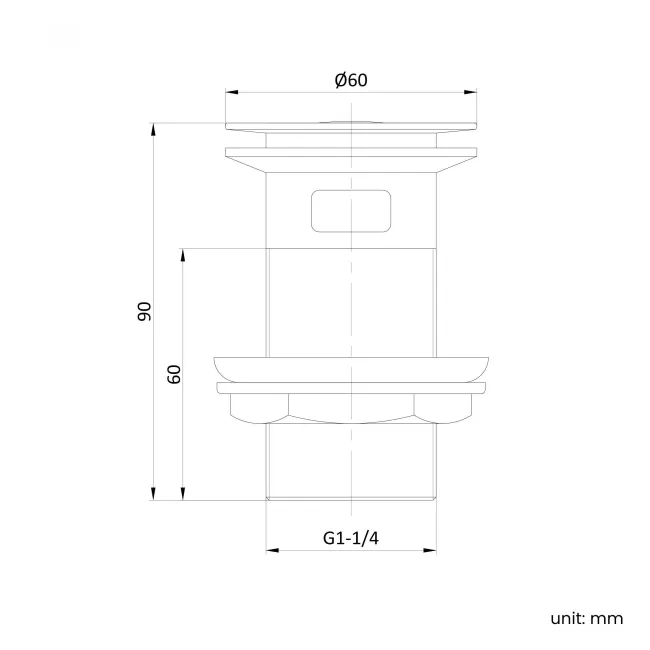 Chrome Pop Up Basin Waste - Slotted
