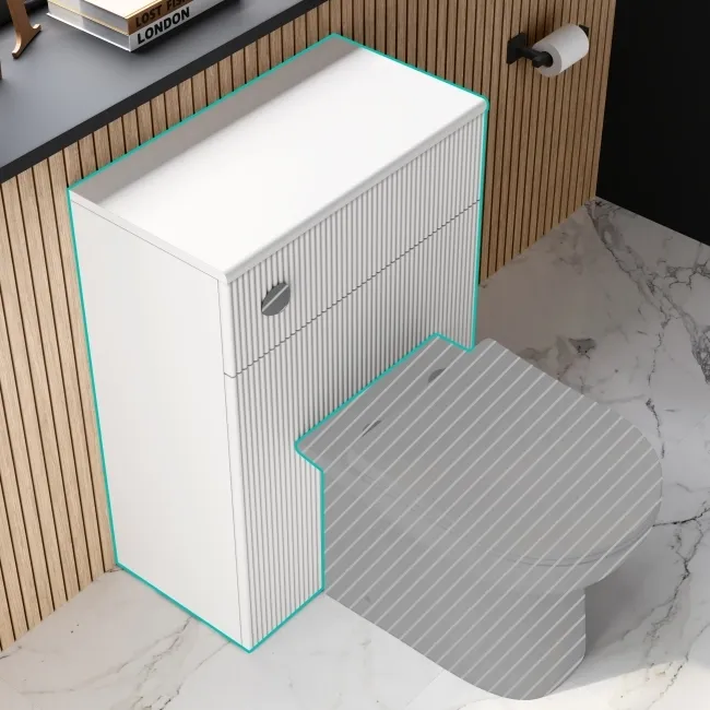 Sicily Fluted Coastal White 600 Toilet Unit