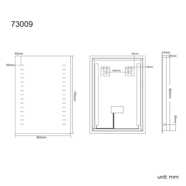 Madison Battery Operated Illuminated LED Mirror 700x500mm