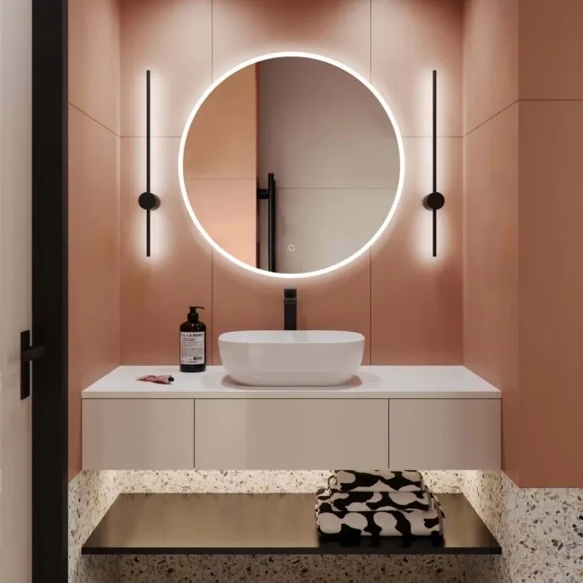 Aria Round Illuminated LED Mirror 800mm
