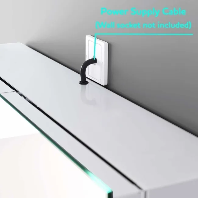 Haisley Cloakroom Illuminated LED Mirror Cabinet 600x450mm
