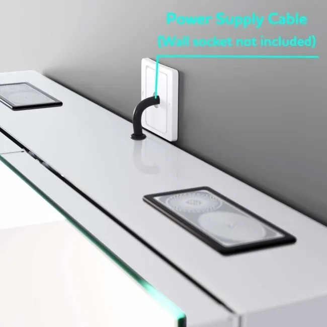 Haisley Illuminated LED Mirror Cabinet With BLUETOOTH Speaker 600x450mm