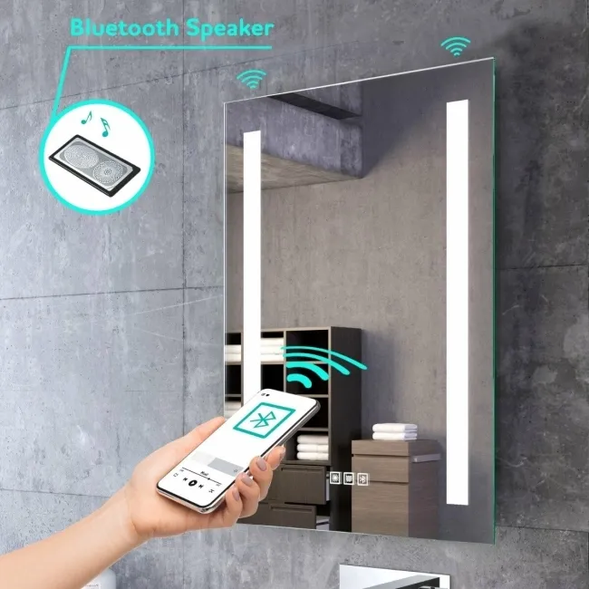 Emielia Illuminated LED Mirror With BLUETOOTH Speaker 800x600mm
