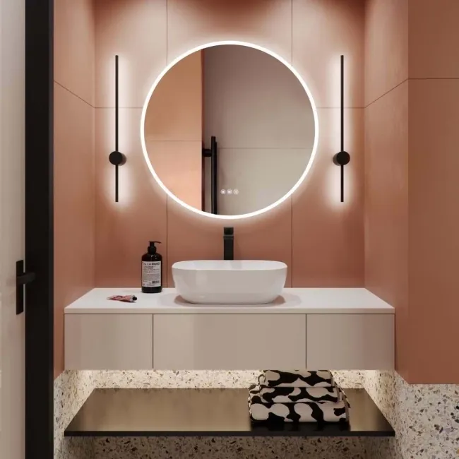Aria Round Illuminated LED Mirror With BLUETOOTH Speaker 800mm