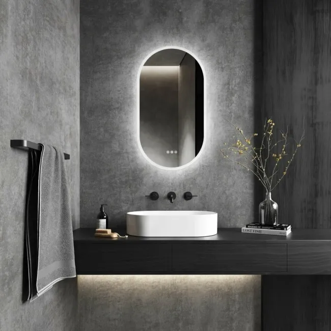 Emilee Oval Illuminated LED Mirror With BLUETOOTH Speaker 800x450mm