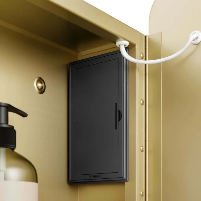 Olivia Battery Operated Matt Brass Illuminated LED Mirror Cabinet 710x500mm