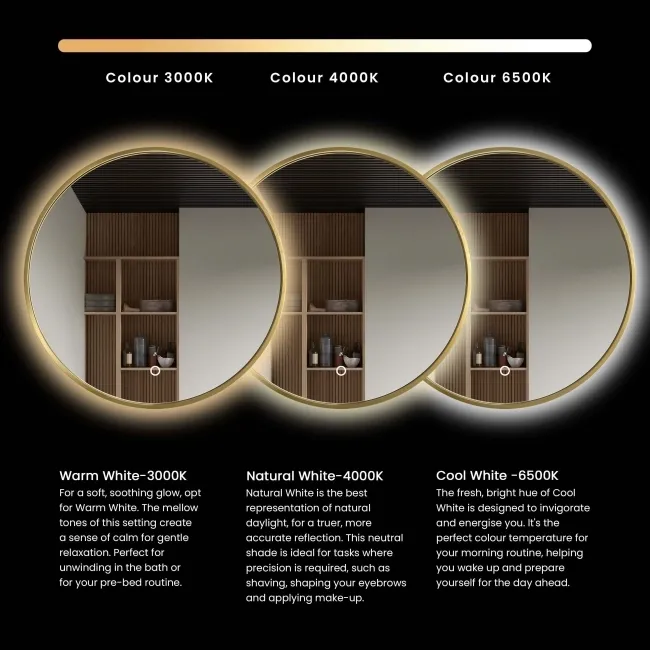 Olivia Matt Brass Illuminated LED Mirror Cabinet With BLUETOOTH Speaker 710x500mm