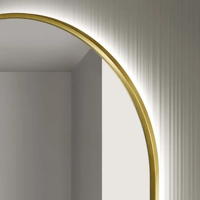 Darci Brushed Brass Backlit llluminated LED Mirror 900x500mm