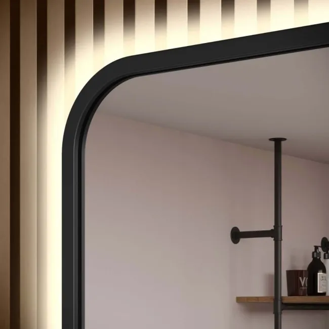 Olivia Black Framed Backlit llluminated LED Mirror 800x600mm