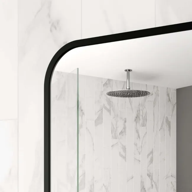 Essence Black Framed Rectangular Bathroom Mirror 800x600mm