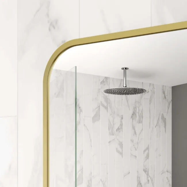 Essence Brushed Brass Rectangular Bathroom Mirror 800x600mm