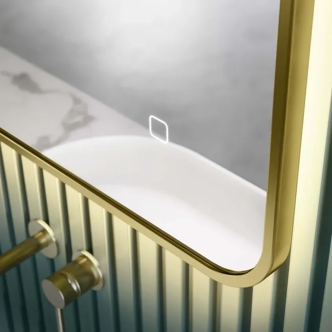 Mila Brushed Brass Backlit llluminated LED Mirror 600x1000mm