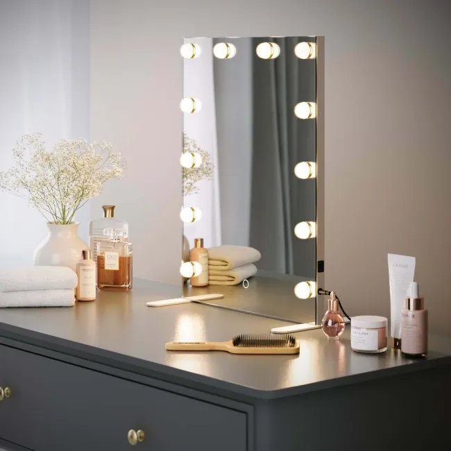 Serena Hollywood Mirror 600x450mm - Mini Bulbs