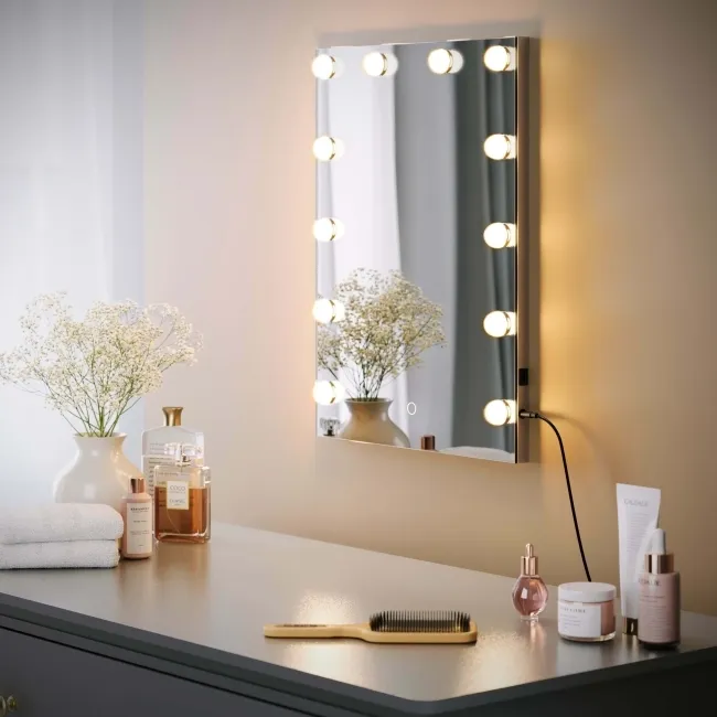 Serena Hollywood Mirror 600x450mm - Mini Bulbs