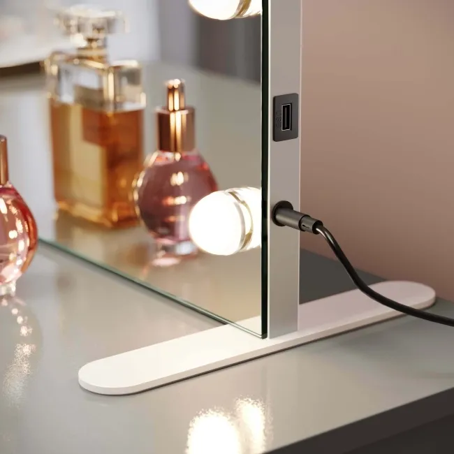 Serena Hollywood Mirror 600x450mm - Mini Bulbs
