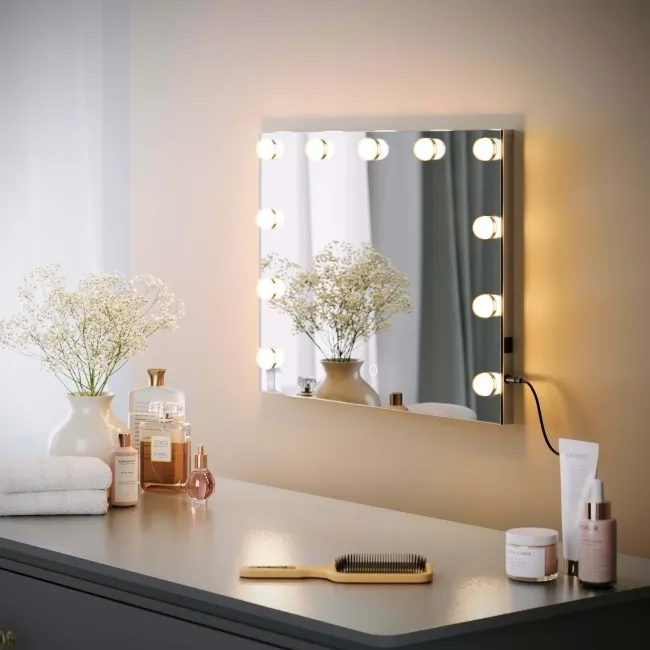 Serena Hollywood Mirror 450x600mm - Mini Bulbs