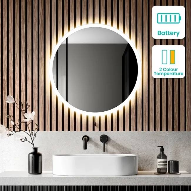 Grace Battery Operated Illuminated LED Mirror 600mm