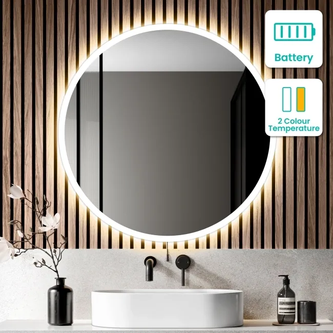 Grace Battery Operated Illuminated LED Mirror 800mm