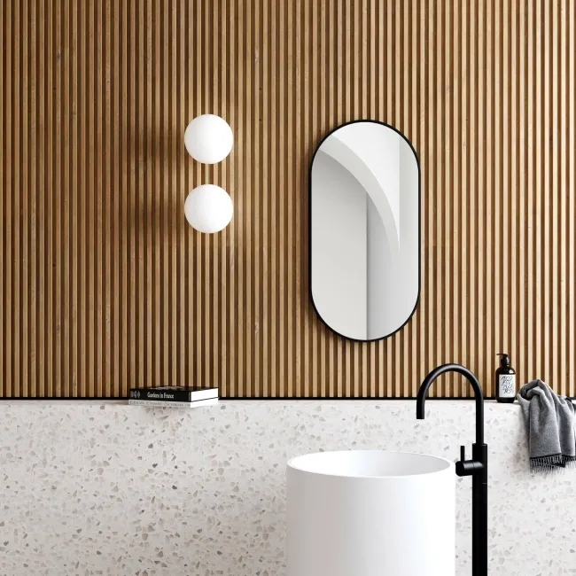 Essence Black Framed Oval Bathroom Mirror 800x400mm